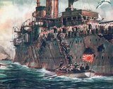 The Russo-Japanese War (8 February 1904 – 5 September 1905) was the first great war of the 20th century which grew out of the rival imperial ambitions of the Russian Empire and Japanese Empire over Manchuria and Korea.<br/><br/>

The major theatres of operations were Southern Manchuria, specifically the area around the Liaodong Peninsula and Mukden, the seas around Korea, Japan, and the Yellow Sea. The resulting campaigns, in which the Japanese military attained victory over the Russian forces arrayed against them, were unexpected by world observers. As time transpired, these victories would transform the balance of power in East Asia, resulting in a reassessment of Japan's recent entry onto the world stage.<br/><br/>

The embarrassing string of defeats inflamed the Russian people's dissatisfaction with their inefficient and corrupt Tsarist government, and proved a major cause of the Russian Revolution of 1905.
