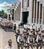 The Japanese Invasion of French Indochina, also known as the Vietnam Expedition, was a move by the Empire of Japan in September 1940, during the Second Sino-Japanese War, to prevent China from importing arms and fuel through French Indochina, via the Sino-Vietnamese Railway from the port of Haiphong through Hanoi to Kunming in Yunnan. Japan occupied northern Indochina, which tightened the blockade of China, and made continuation of the drawn out Battle of South Guangxi unnecessary. In March 1945, Japan launched the Second French Indochina Campaign and ousted the Vichy French and formally installed Emperor Bảo Đại in the short-lived Empire of Vietnam. In August 1945, Japanese forces surrendered in Indochina at the end of World War II.
