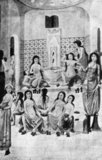 A ‘harem’ is not a bordello, seraglio or brothel, but refers to the women’s quarters, usually in a polygynous household, which are forbidden to men. It originated in the Near East and is typically associated in the Western world with the Ottoman Empire.<br/><br/>

Female seclusion in Islam is emphasized to the extent that any unlawful breaking into that privacy is ḥarām ie, 'forbidden'. A Muslim harem does not necessarily consist solely of women with whom the head of the household has sexual relations (wives and concubines), but also their young offspring, other female relatives or odalisques, which are the concubines’ servants. The harem may either be a palatial complex, as in Romantic tales, in which case it includes staff (women and eunuchs), or simply their quarters, in the Ottoman tradition separated from the men's selamlık.<br/><br/>

A hammam is a common bath house.

