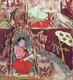 China: A Buddhist monk transcribing scriptures. Mural from the Qigexing Caves, Xinjiang