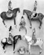 China: Clay figurines of horses and riders from Astana Cemetery, Turfan, Xinjiang
