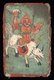 China: Naxi religious texts and cards from Yunnan, 19th century: Naxi warrior riding a white cow