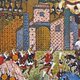 Turkey: Ottoman miniature of Janissaries battling the Knights of St. John in the siege of Rhodes, 1522
