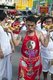 Thailand: Entranced devotee or 'Ma Song' takes part in a procession through Phuket Town, Phuket Vegetarian Festival