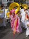 Thailand: Entranced female devotee or 'Ma Song' takes part in a procession through Phuket Town, Phuket Vegetarian Festival