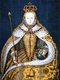 England: Elizabeth I, Queen of England 1558-1603, in coronation robes. Painting by an unknown artist c. 1600